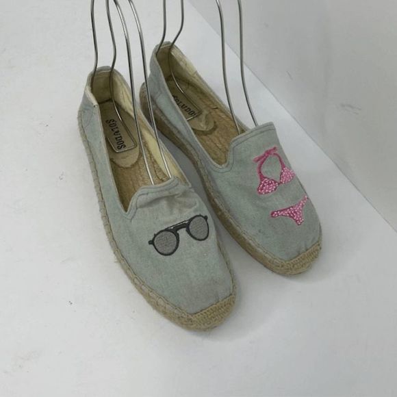 Soludos Blue Beach Espadrilles Flats - Picture 4 of 5